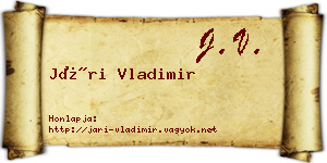 Jári Vladimir névjegykártya